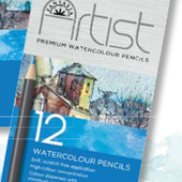 Σετ με 12 χρωματιστά μολύβια για ακουαρέλα Matite Artist (μεταλλικό κουτί)